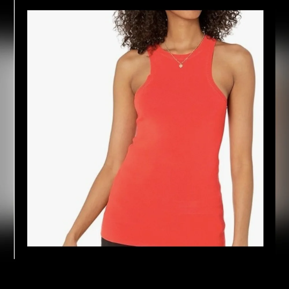 Hot Pink Ribbed Racerback Tank Top - Picture 4 of 6